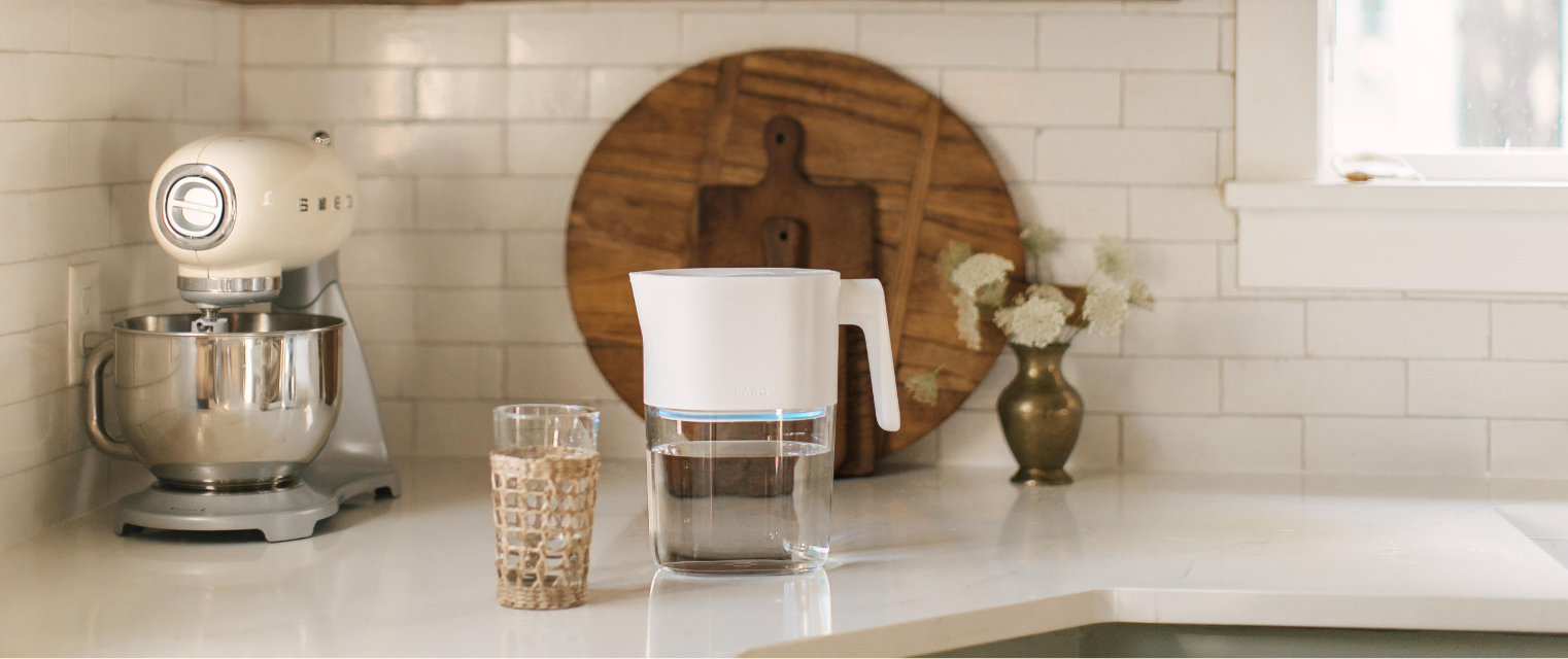 LARQ Pitcher PureVis on a kitchen countertop